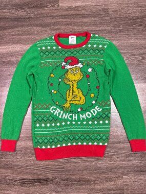 The Grinch Sweater Graphic Knit Holiday Crew Neck Size Large